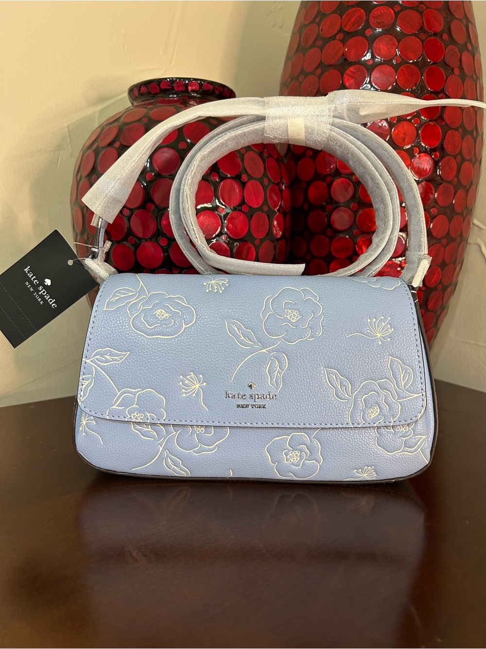 Kate Spade Sutton Floral Mini Crossbody Bag in North Star Blue MSRP $299